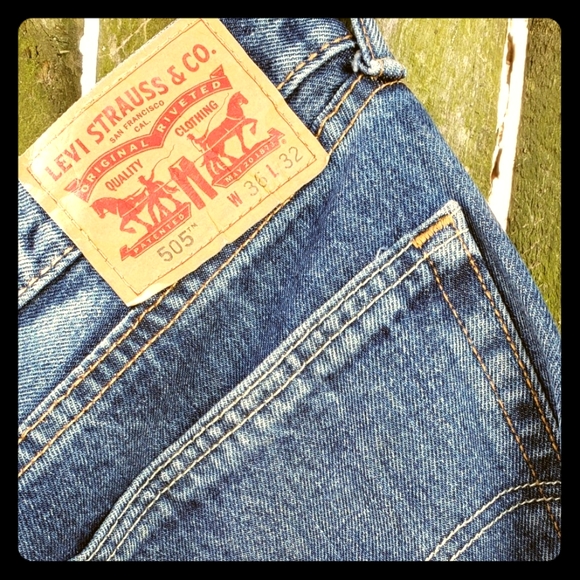 Levis 505 Fly W36 L32 Straight Leg Jeans Ac - Picture 2 of 3